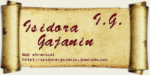 Isidora Gajanin vizit kartica